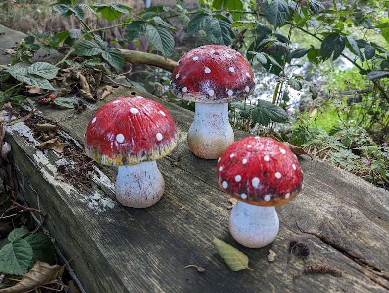 Fliegenpilz in 3 Größen Terrakotta, Pilzdeko, Dekotrends, Basteln, Dekopilz Bild 1