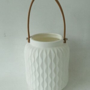 LED lantern white porcelain, candle holder, lantern, LED light spring image 4