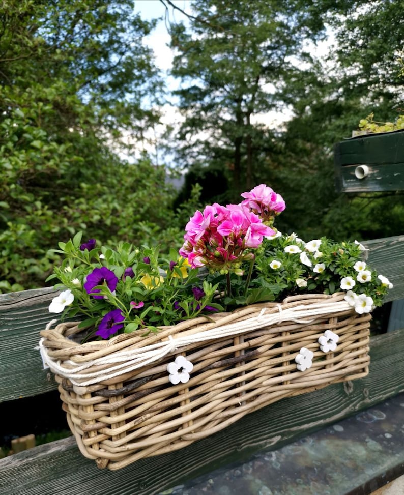 Balcony box, plant box, rattan, flower box, plant pot image 4