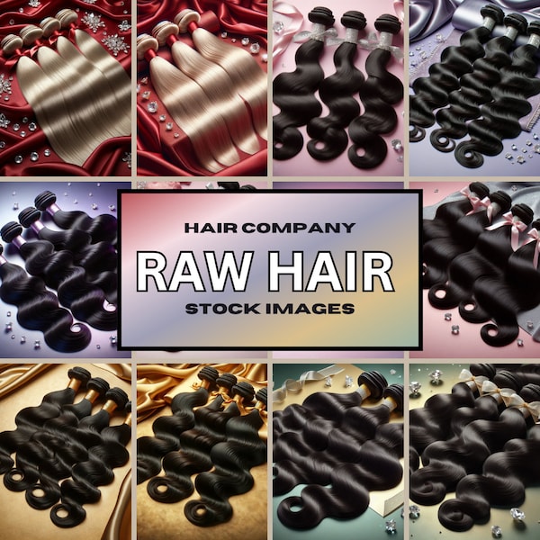 18 Raw Hair Bundle Stock Photos | Beauty | Hair Bundles | Frontal | Body Wave | Loose Wave | Small Business Stock Photos | AI Stock