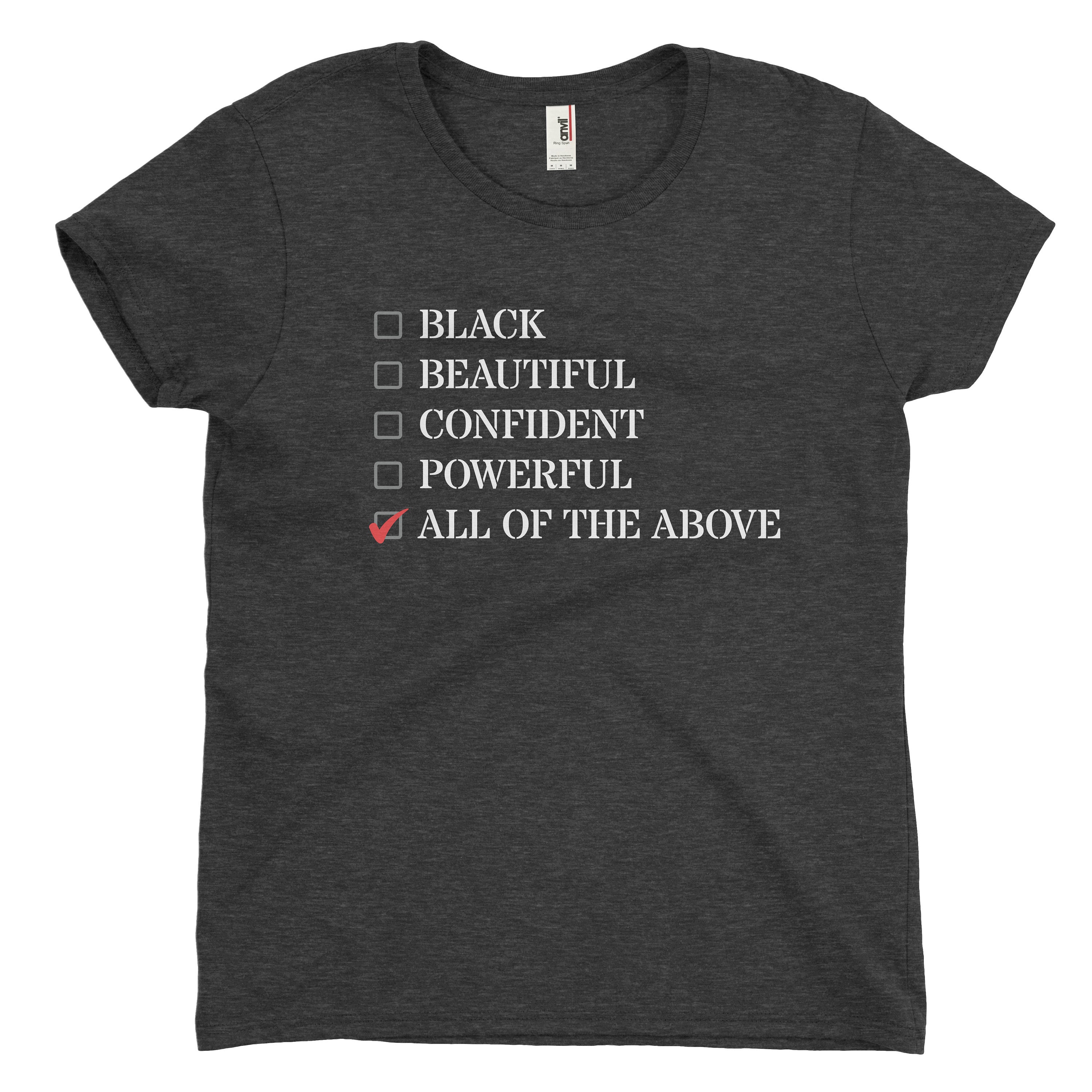 Black Women's Checklist Tees Female Empowerment TShirts Etsy