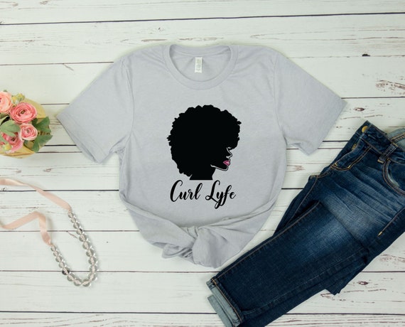 Afro Tshirt Silhouette Shirt Melanin Shirt Natural Hair Etsy