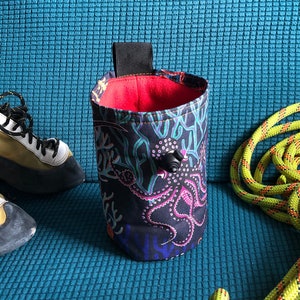 Octopus/jellyfish chalk bag: under the sea chalk bag for climbing and bouldering