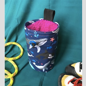 Whales chalk bag: ocean themed for climbing and bouldering