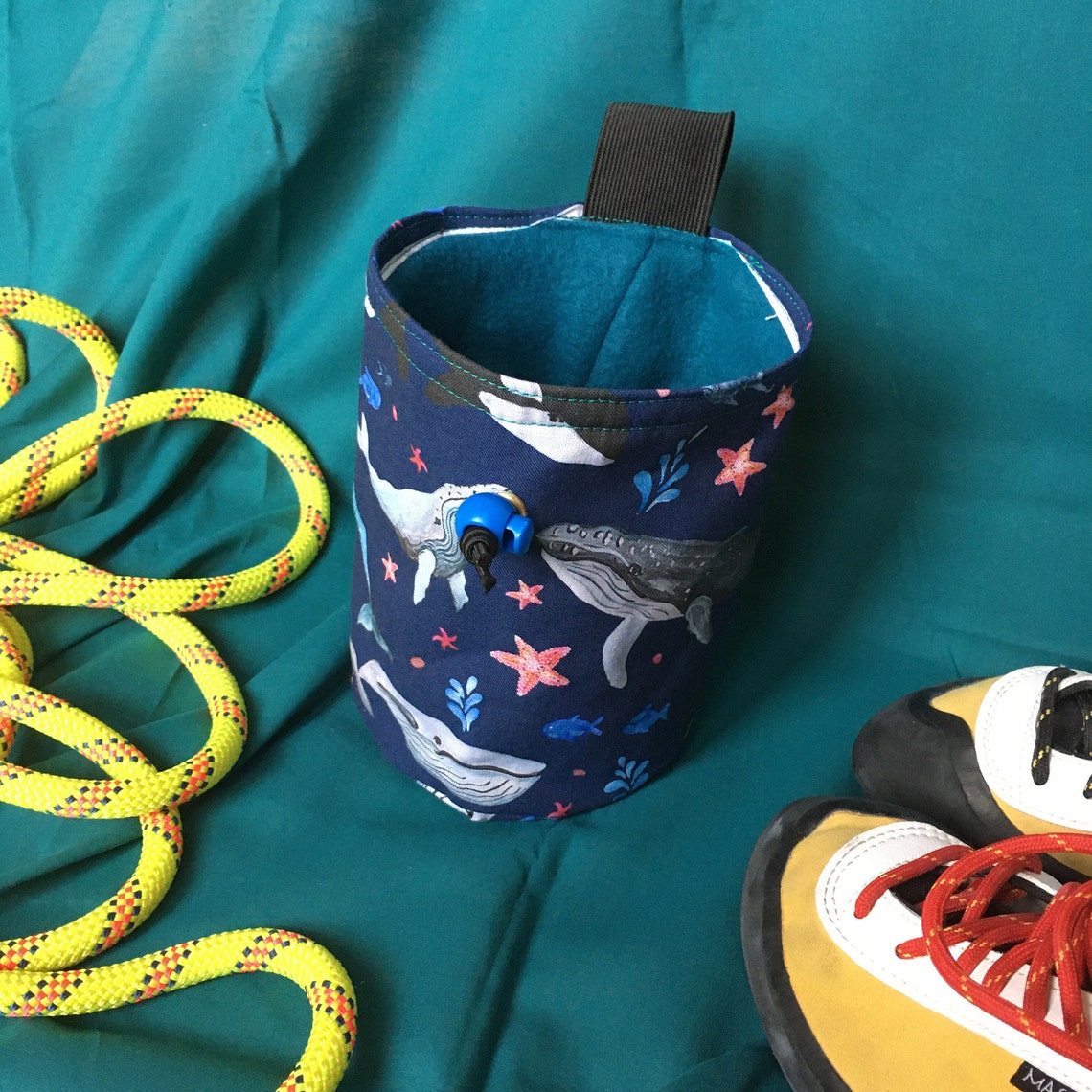 Whales chalk bag ocean themed for climbing and bouldering Etsy
