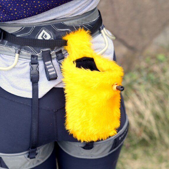 yellow fluffy bag