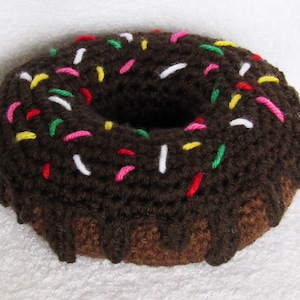 Donut, Chocolate Donut, Jumbo Donut, Stuffed Food, Crochet Food, Crochet Donut, Doughnut, Chocolate Doughnut, Play Food, Plushie, Toy Food