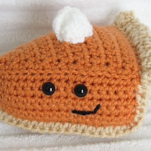 Pumpkin Pie, Slice of Pie, Crochet Food, Stuffed Pie, Crochet Pumpkin Pie, Play Food, Plushie, Food Plushie, Toy Food, Slice of Pumpkin Pie
