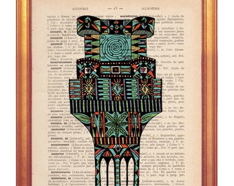 Lisbon Santa Justa Elevator illustration handmade print on dictionary book page vintage feel for Lisbon lovers city illustrations wall art