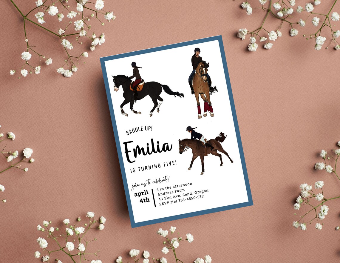 Horse Birthday Party Invitation, Horseback Riding Party, Printable, Editable, INSTANT DOWNLOAD
