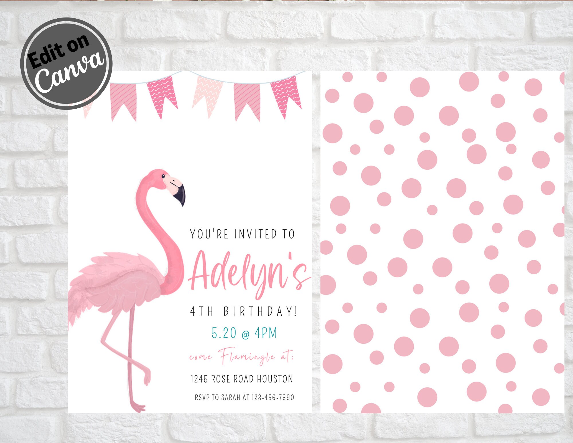Flamingo Invitations Pink Flamingo Birthday Invitation EDITABLE Boys Birthday Girls Birthday Instant Download
