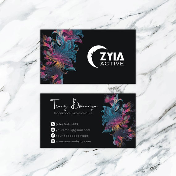 Personalized ZYIA Active Business Cards Zyia Business