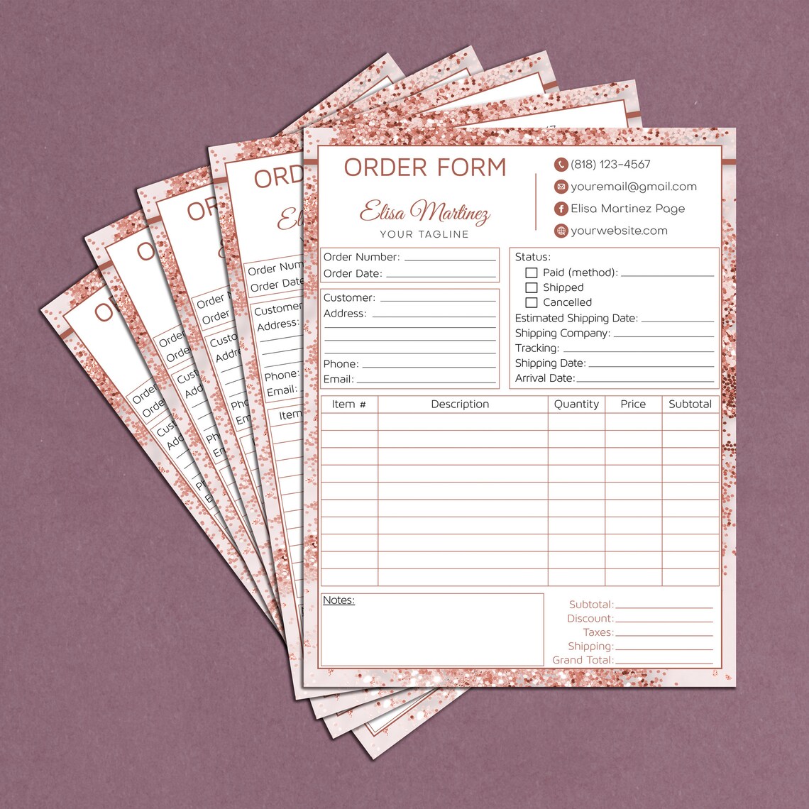 Personalized Order Form Editable Order Form Template | Etsy