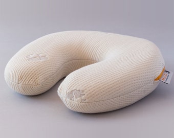 Petit oreiller de voyage - Mousse à mémoire de forme de haute qualité, coussin de voyage pour le soutien de la tête et du cou, doux, respirant, respectueux de la peau pour la télévision, la voiture, l'avion