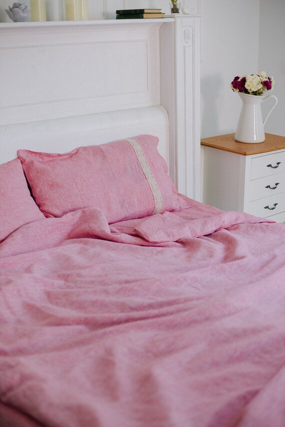 Linen Duvet Cover King Blush Pink Linen Bedding Duvet Cover Etsy