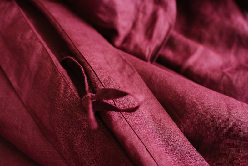 Burgundy Sham linen pillow cover Linen king pillowcase Washed linen bedding US size European bedding set burgundy European cushion cover