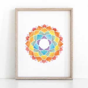Sahasrara Chakra Meditation Print, Printable Yoga Poster, Chakra Art