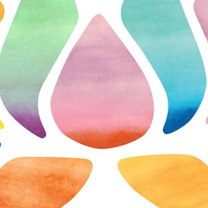 May include: A watercolor painting of a stylized lotus flower with petals in shades of yellow, orange, green, blue, and pink.