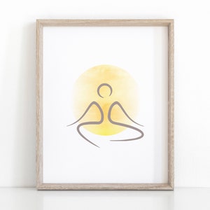 Arte de pared de meditación minimalista, impresión de yoga de descarga instantánea
