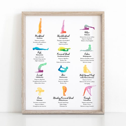 Benefits of Asanas Yoga Wall Art Printable Yoga Gift Etsy