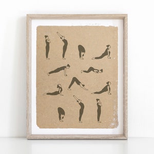 Sun Salutation Poster, Instant Download Yoga Flow Print
