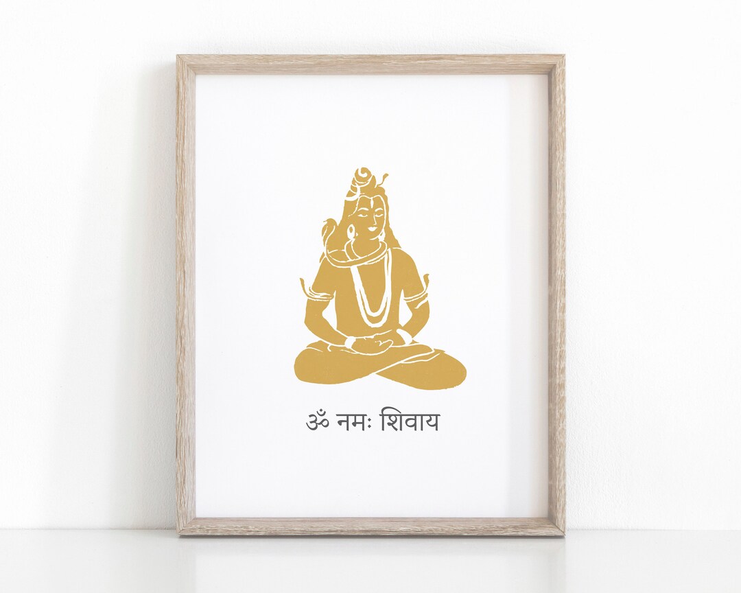 Lord Shiva With Sanskrit Mantra Meditation Print, Hindu Wall Art - Etsy