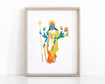 Godin Durga print, Instant Download Hindoe kunst aan de muur