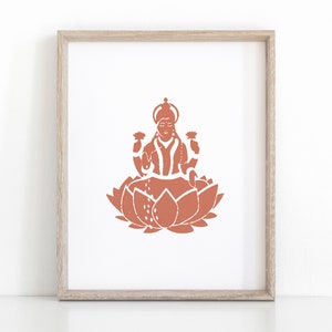 Sri Lakshmi, Diosa de la Prosperidad y la Abundancia, Impresión de Yoga de Descarga Instantánea