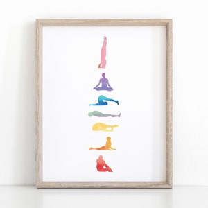 Chakra Balancing Yoga Art, Printable Meditation Gift