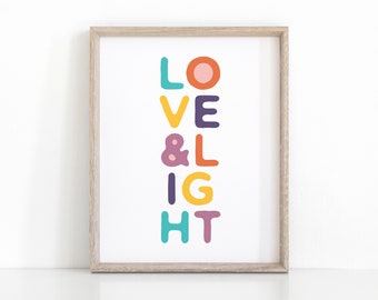 Cartel de Yoga Amor y Luz, Descarga Instantánea