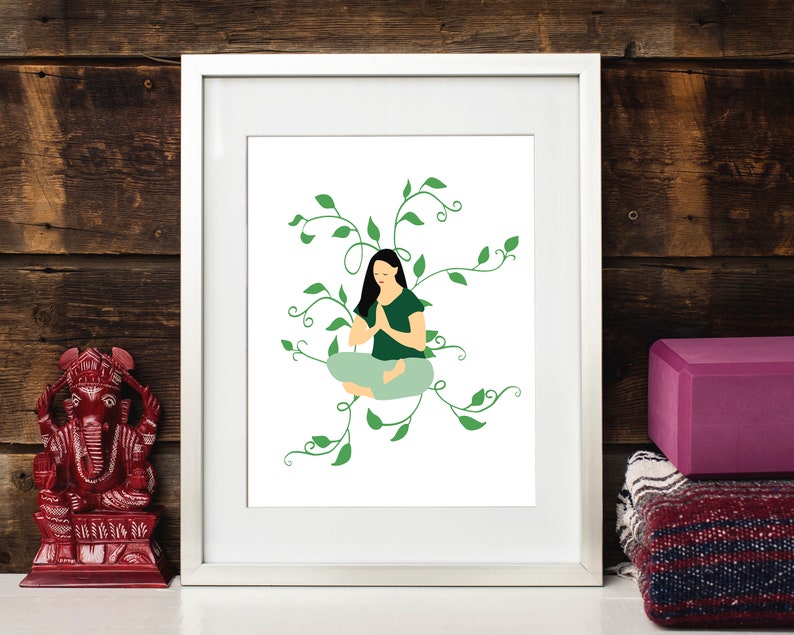 Cartel de meditación, descarga instantánea de impresión de yoga imagen 2