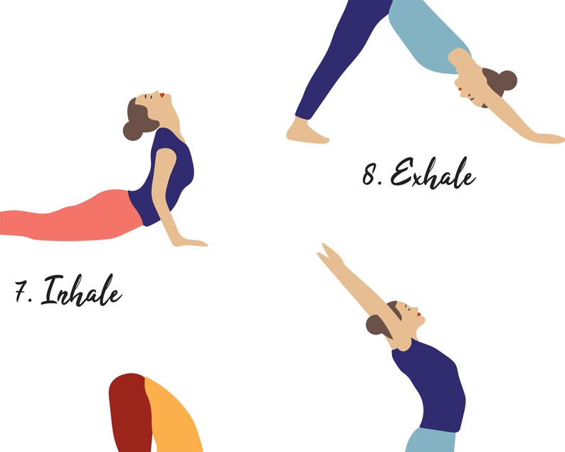 Inhale Exhale Sun Salutation Yoga Wall Art, Instant Download Yoga Print image 6