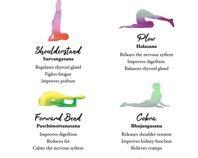 Benefits Of Asanas Yoga Wall Art Printable Yoga T Etsy