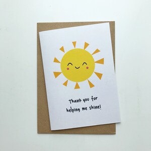 Thank you for helping me shine Card | Teacher Card | Thank you Teacher Card