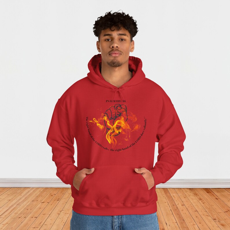 Modest Christian Pullover Hoodie Sweatshirt PSALM 11816 , Unisex