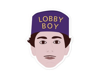 Lobby Boy Sticker from Wes Anderson Grand Budapest Hotel Movie