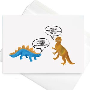 Maledici il tuo improvviso ma inevitabile tradimento. Biglietto di auguri "Giocando con i dinosauri" / ispirato da Firefly