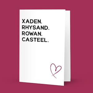 Tu es ma fin de partie, carte de vœux | Carte livresque drôle pour petite amie, petit ami | Xaden Rhysand Rowan Casteel livre Boyfriends