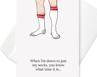 It's Business Time Card | Flight of the Conchords Inspired Business Socks Notecard | Funny