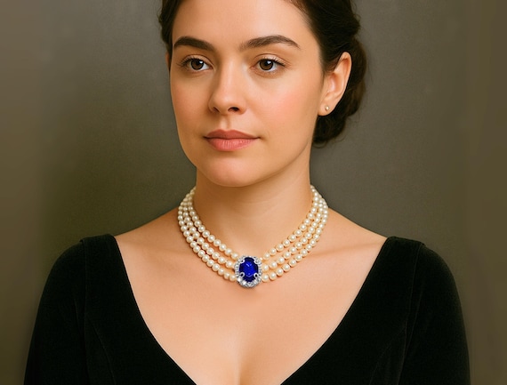 アクセサリー 3WAY PEARL NECKLACE Elegant 3-Row Pearl Necklace AAA 6-7mm Natural South Sea