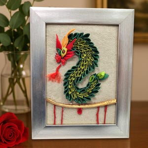 3D Dragon Wall Art in Frame – Mystical Decor for Fantasy Lovers, Unique Gift for Dragon Enthusiasts, Framed Colorful Dragon Art