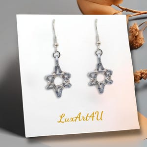 Star of David Earrings and Matching Necklace - Aluminum Dangles for Women, Jewish Spiritual Gift, Bat Mitzvah Birthday Present from Israel