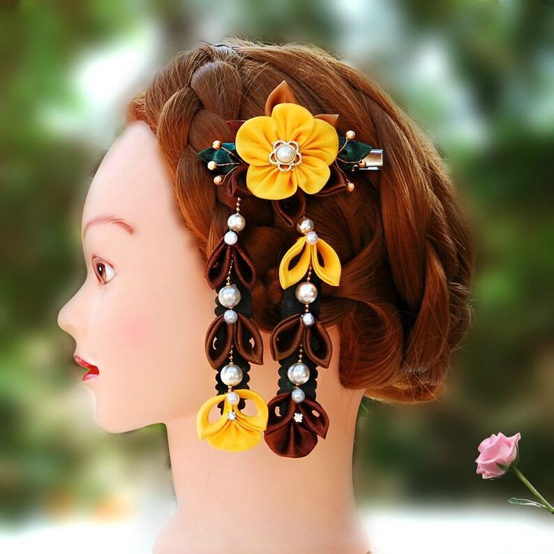 Oriental Dangle Wedding Hair Clip Junior Bridesmaid Etsy