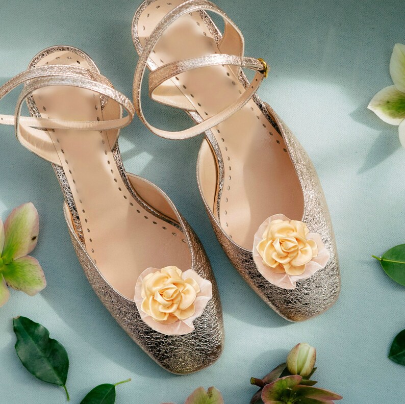Elegant Flower Shoe Clips for Bridal Shoes Ivory Floral Clips Etsy