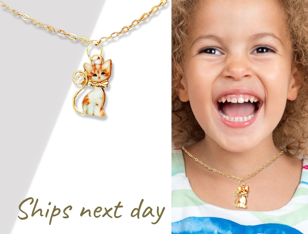 Cat Necklace Gift for a Girl Cat Themed Gifts Pet Adoption Etsy