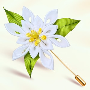 Handmade Edelweiss Lapel Pin: Austrian Wedding Groom Accessory