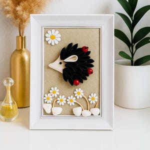Nursery Hedgehog Wall Art – 3D Woodland Decor for Baby Room, Teacher Gift, Animal Lover Home Accent