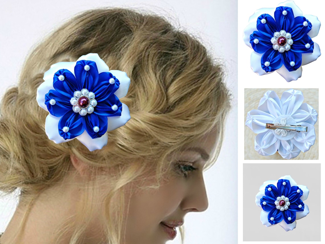 Blue Flower Hair Clips - wide 8