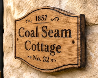 Personalised Solid Oak Cottage Sign | Custom House Name Plaque