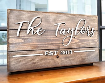 Personalised Wedding sign Rustic Family Name Wood plaque